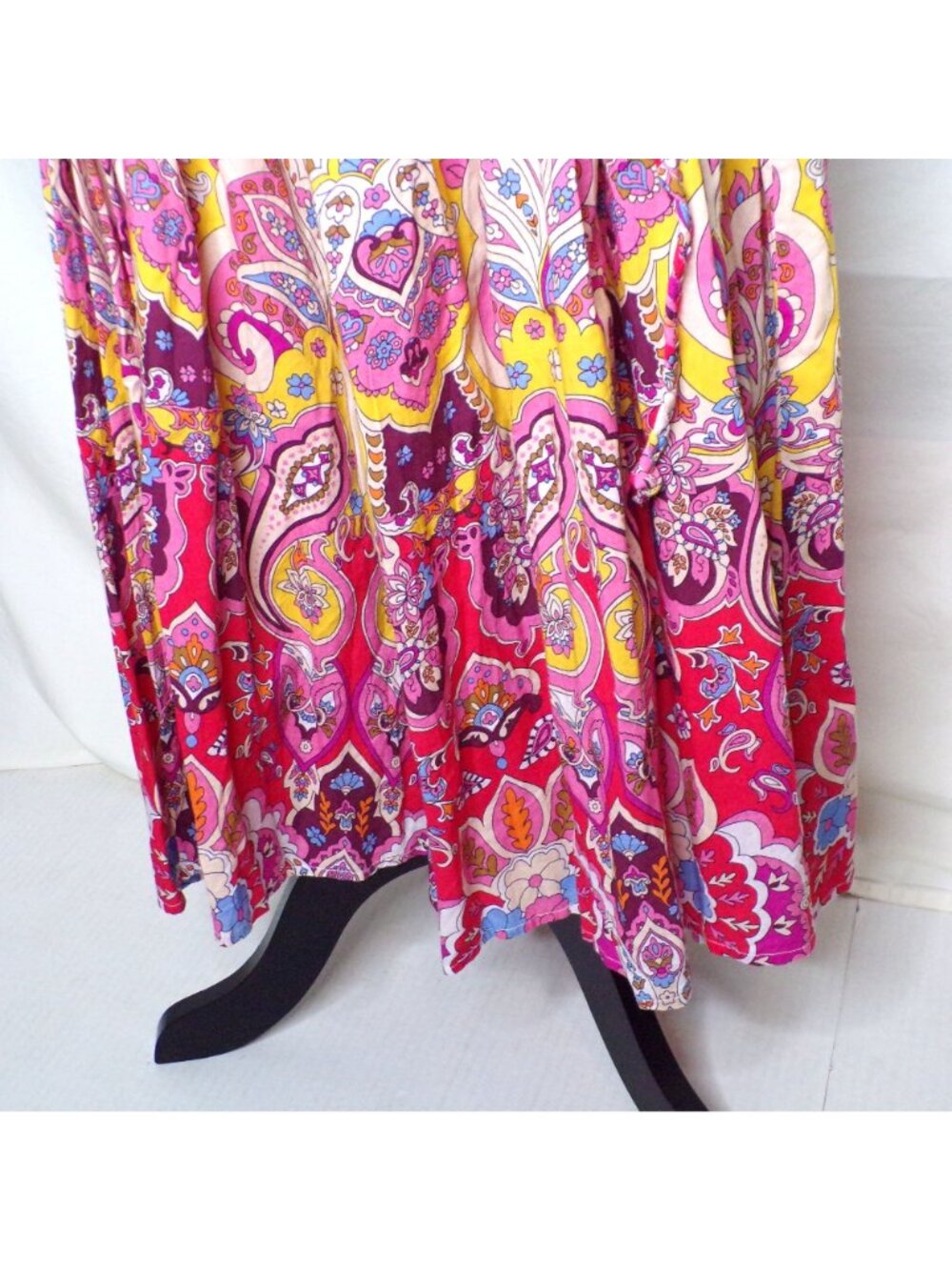 Mille Marilyn Paisley Halter Neck Full Skirt Midi Dress Cotton Medium EUC - Picture 7 of 13